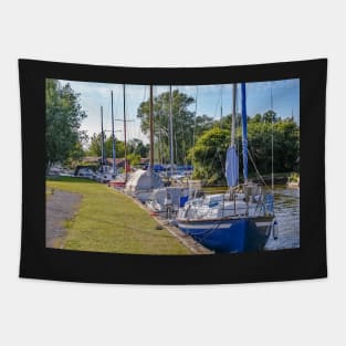 Sailing boats moored in Hickling, Norfolk Broads Tapestry