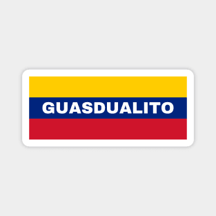 Guasdualito City in Venezuelan Flag Colors Magnet