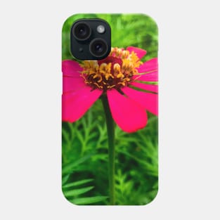 Pink Zinnia flower photography Phone Case