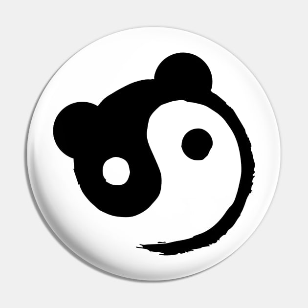 Yin Yang Panda Bambu Brand Black and White Pin by Bambu