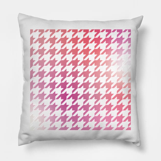 Houndstooth Pattern Pretty in Pink Gradient Pillow by murialbezanson