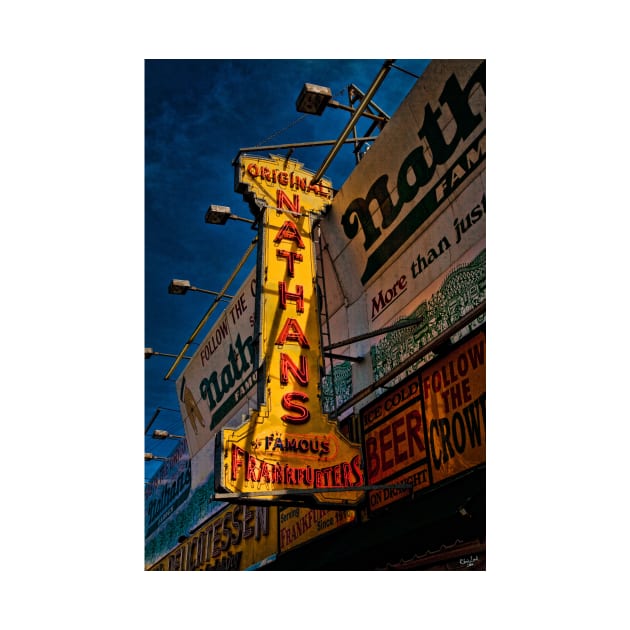 The Well Known Neon Sign at the Original Nathan's Famous Frankfurters by Chris Lord