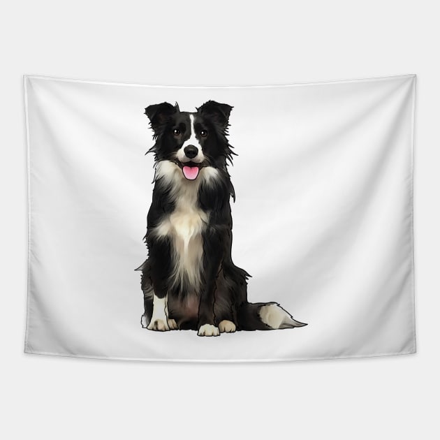 Border Collie Dog Tapestry by whyitsme