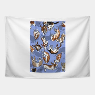 Raining Basset Hounds Tapestry