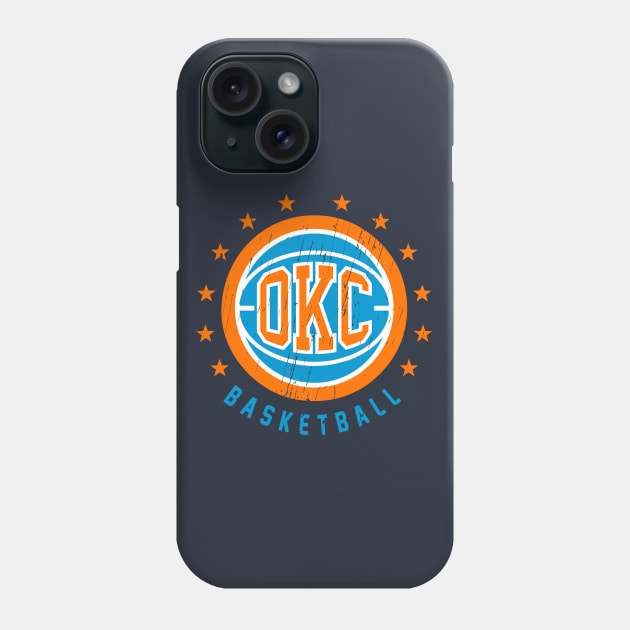 OKC Basketball Vintage Distressed Phone Case by funandgames