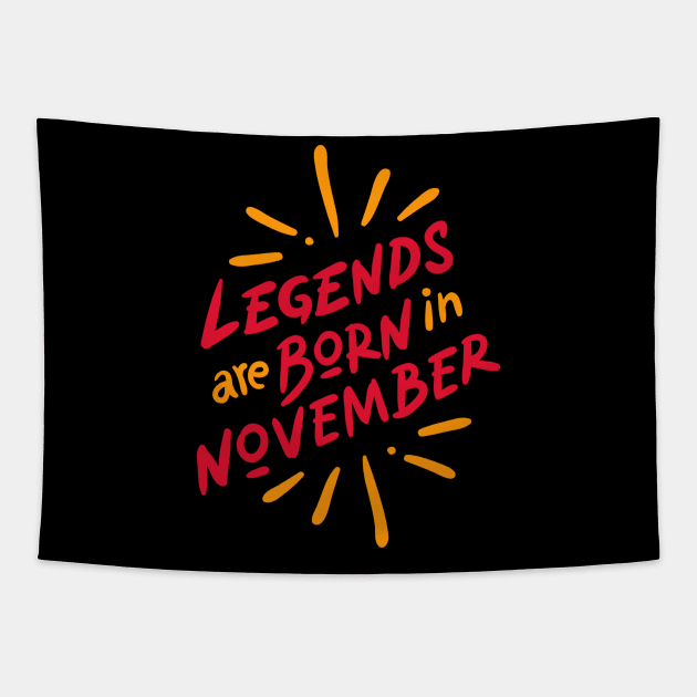 legends are born in november Tapestry by yazriltri_dsgn