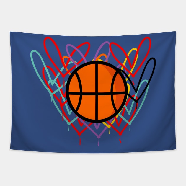 basketball lover street art Tapestry by osvaldoport76