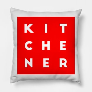 Kitchener | Red square, white letters | Canada Pillow