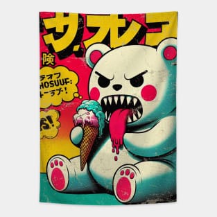 White Bear Eating Ice Cream Tapestry