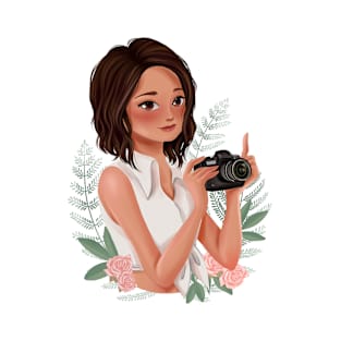 A girl who loves camera - Hameoart T-Shirt