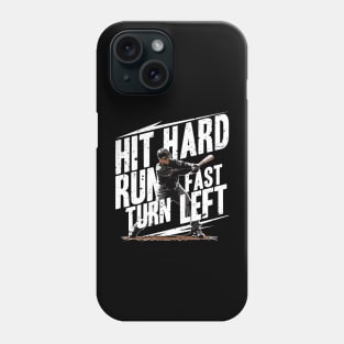 Hit Hard Run Fast Turn Left Baseball Vintage Player Phone Case