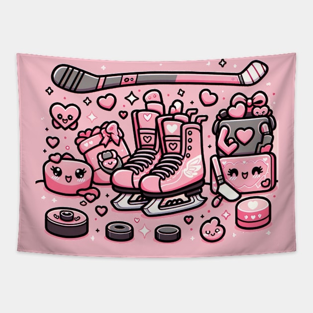 Hockey Valentine Tapestry by Cun-Tees!