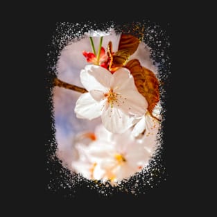 Cute Sakura FLower, Orange Leaves T-Shirt