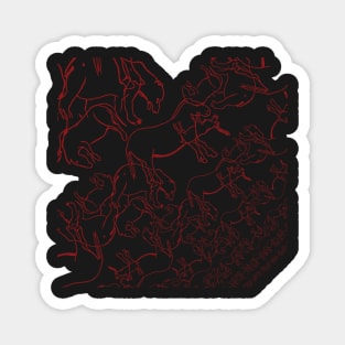 Paleolithic Bear, Horse and others Red version Magnet