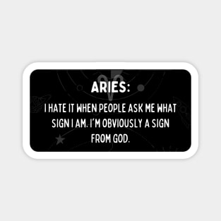 Aries Zodiac signs quote Magnet