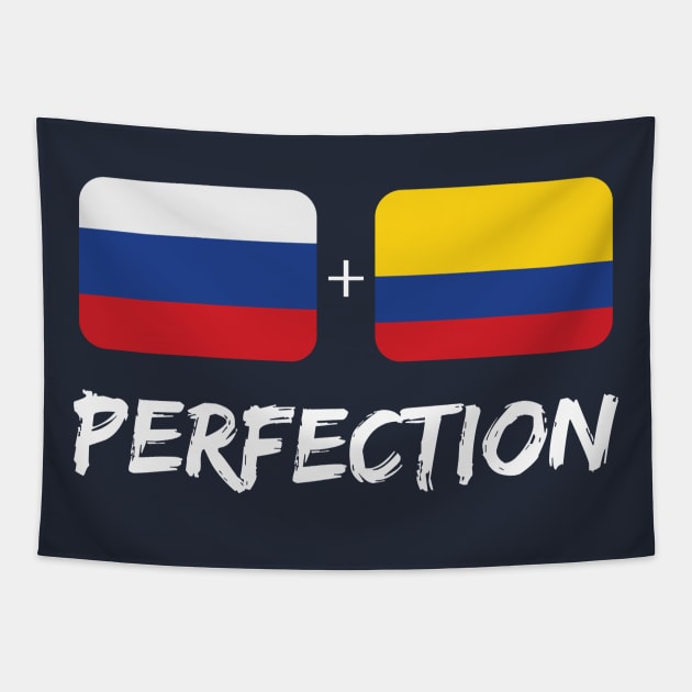 Russian Plus Colombian Perfection Mix Heritage Flag Gift Tapestry by Just Rep It!!
