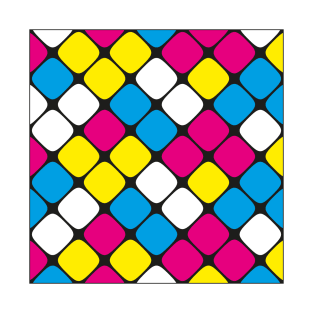 Diagonal Squircle Pattern (CMYK Colours) T-Shirt