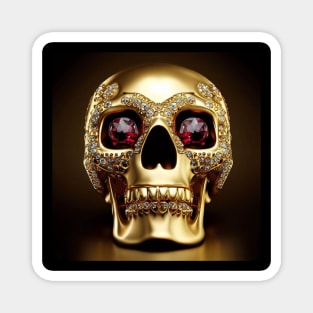 Gold Skull and Rubies. Magnet