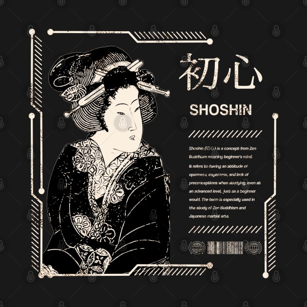 Shoshin Zen Buddhism Saying Geisha Japanese Philosophy Kanji Characters 637 by dvongart