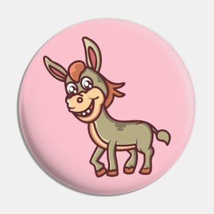 cute smiling donkey cartoon Pin