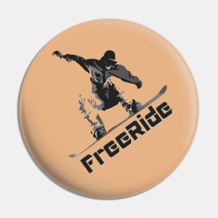 FreeRide, snowboarding, powder boarding, ski holiday Pin