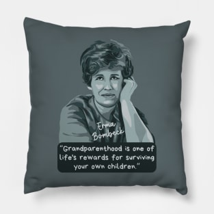 Erma Bombeck Portrait and Quote Pillow