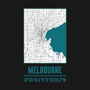 Melbourne Minimalist city Map,Melbourne DIY city Map T-Shirt