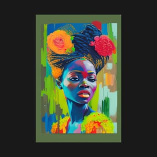 Black beautiful woman portrait 4 T-Shirt