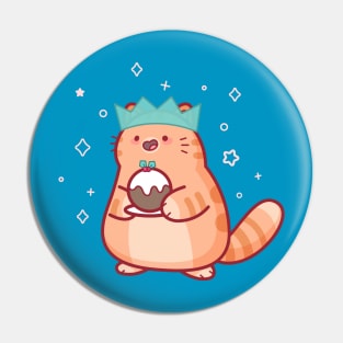 Festive Pudding Cat Pin