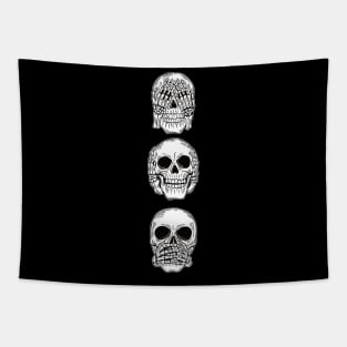 See no evil skull Tapestry