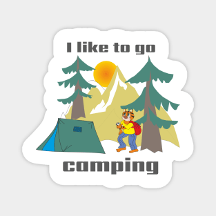 CAT I like to go camping Magnet