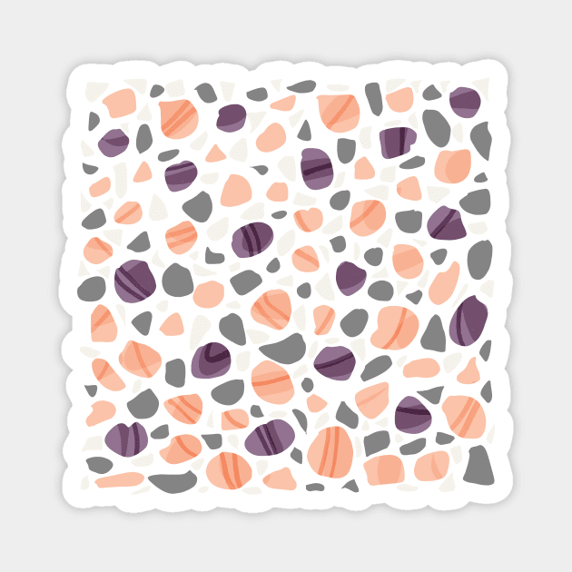 Abstract Graphic Beige Purple  Stones Art image GC-119-1 Magnet by GraphicCharms