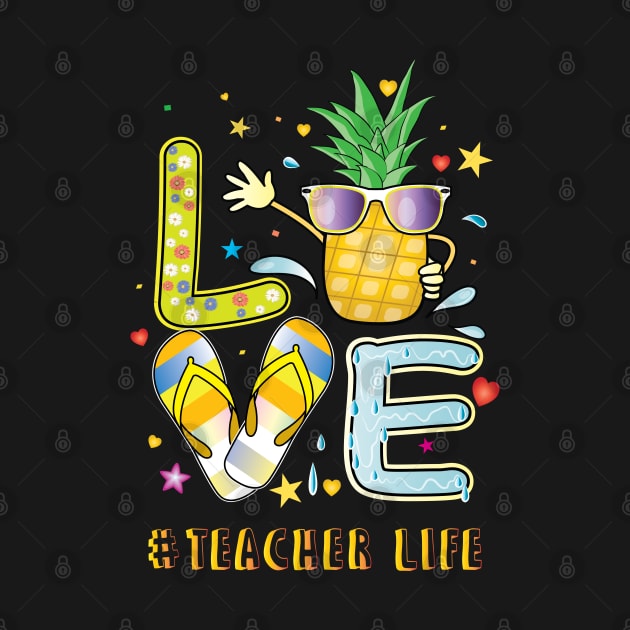 Teacher Life Pineapple Sunglasses Flip Flop by ArticArtac