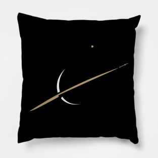 Crescent Space Rocket Pillow