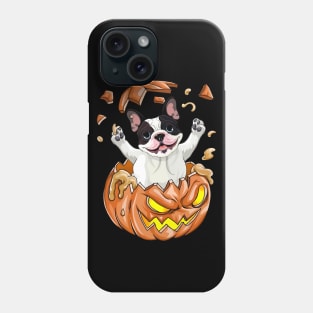 Boston Terrier In The Pumpkin tshirt halloween costume funny gift t-shirt Phone Case