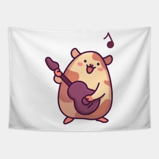 Cute Hamster Guitar Tapestry