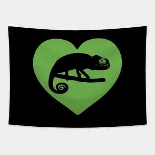 Green Cute Chameleon Heart for Chameleon Lovers Tapestry