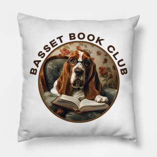 Basset Hound Gifts for Book Lovers Pillow