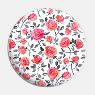 Roses on White - a watercolor floral pattern Pin