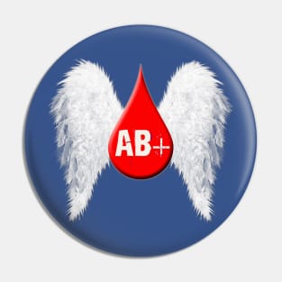 Blood Type AB Positive - Angel Wings Pin