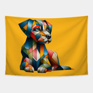 cubism puppy dog Tapestry