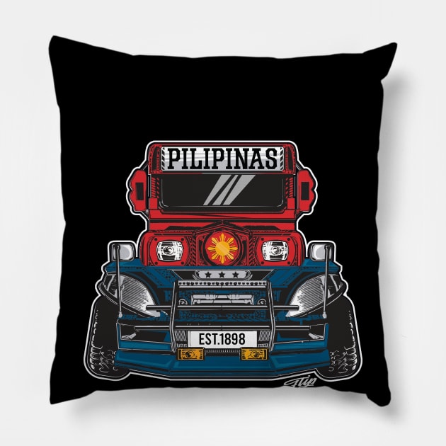 Classic Filipino Jeepney Pinoy Heritage Pillow by Dailygrind