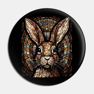 Brown rabbit face Pin