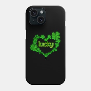 St. Patrick's Day Heart Shaped Clover Design Phone Case