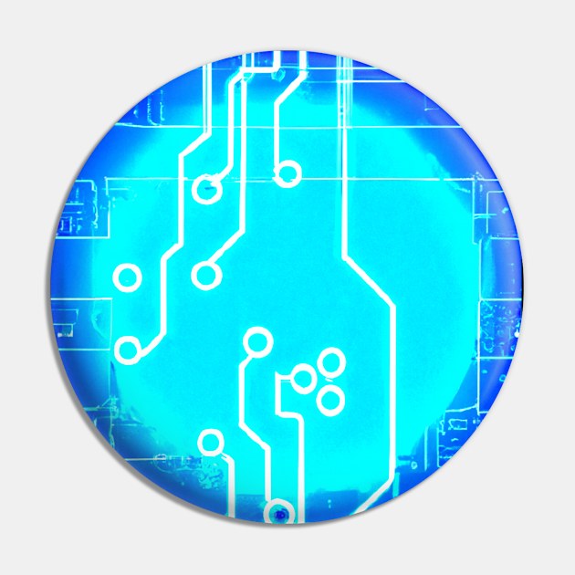 Blue circuit board Pin by SEMPRINT