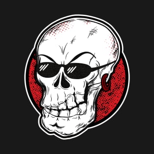 Cool skull with sunglasses (white and red) T-Shirt