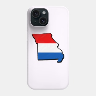 Red, White, and Blue Missouri Outline Phone Case