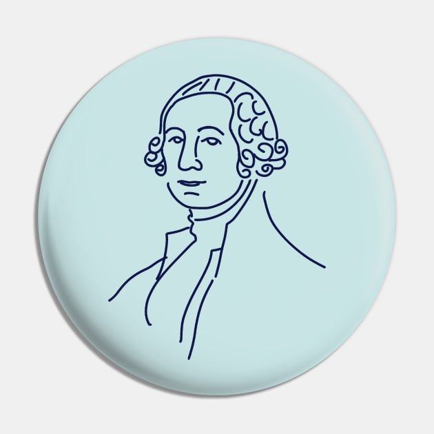 George Washington Line Art V.4 Pin by Aeriskate