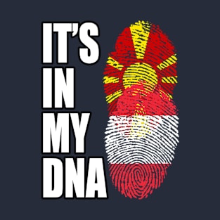 Macedonian And Austrian Mix Heritage DNA Flag T-Shirt