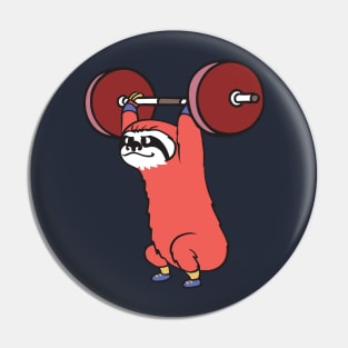 The snach weighlifting sloth Pin